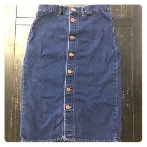 ASOS high waisted denim skirt (Monki denim)